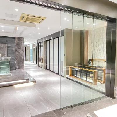 China Decoration Modern moveable glass insulated sliding door tempered frameless glass slide doors for indoor hotel villa home office for sale