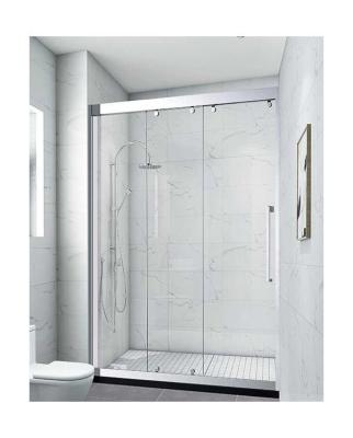 China Modern Sliding Door Glass Frameless Tempered Glass and 304 Stainless Steel Shower Rooms Enclosures for sale