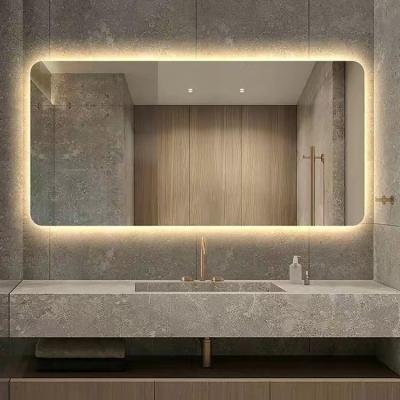 China Illuminated Modern Square Frameless ADefogging Wall Hanging Bathroom ETL LED Smart Mirrors with LED for sale