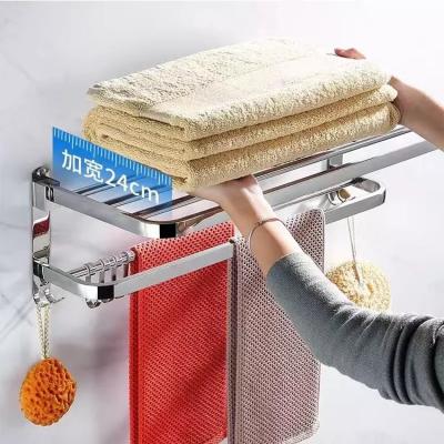 China With Hook Bathroom Stainless Steel Towel Rack Double-Layer Rack Hanging Multi-Layer Bathroom Towel Rack for sale