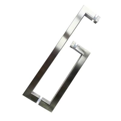 China Easy to install and durable Bathroom Double Side High Quality Stainless Steel Sliding Push Pull Glass Door Handles for sale