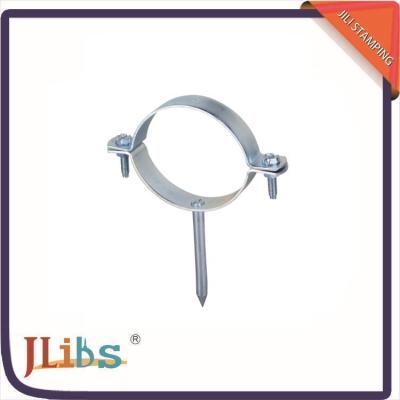 China Cross Metal Tube Brackets Round Nail Clamp Cast Iron For Fixing Plastic Pipes for sale