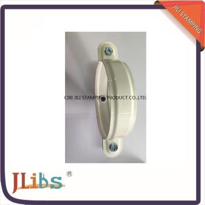 China Galvanised Steel Lighter Cast Iron Pipe Clamps With White Coating for sale