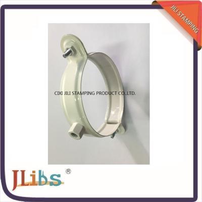 China White Coating Wall Mount Pipe Clamp , Galvanised Steel Down Pipe Clamp for sale