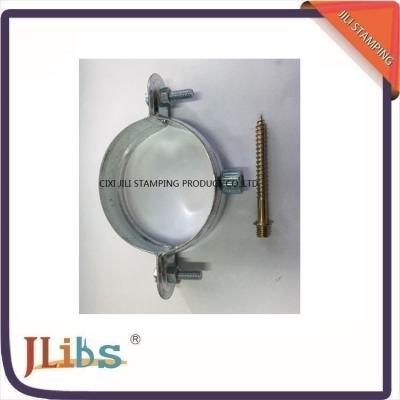 China Galvanised Steel 0.7mm - 1.2mm Pipe Saddle Clamp With Riveted Nut for sale