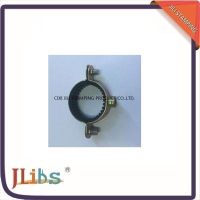 China Single Steel Pipe Clamps  M7 Withinner Rubber Both Closed Galvanized Pipe Brackets for sale