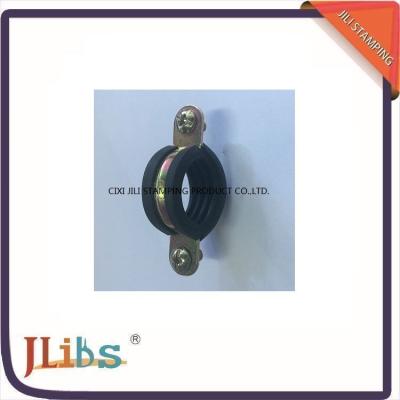 China Single Pipe Clamp Fittings M7 With EPDM Rubber Yellow Zinc Galvanized Pipe Connector Clamp for sale