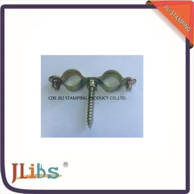 China 10mm-30mm Galvanized Pipe Clamps Double M7 Without Rubber  Yellow Zinc Galvanize for sale