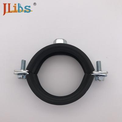 China M8 Nut Rubber Lined Pipe Clamps Galvanized Quickly Welded ISO9001 Certification for sale