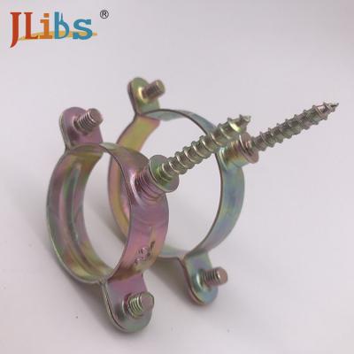 China M7 Wall Mount Pipe Clamp Without Rubber With Screw Yellow Zinc Galvanize for sale