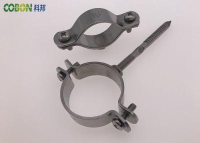 China Stainless Steel Pipe Standoff Clamp , Width 20 - 30mm Metal Pipe Clamp for sale