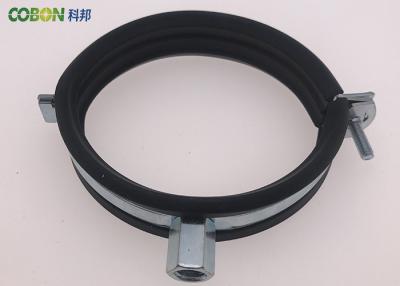 China Silver Rubber Lined Pipe Clamps , High Strength Heavy Duty Pipe Clamps for sale