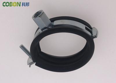 China Zinc Plated Rubber Pipe Clips Carbon Steel St12 Material For Heating Pipeline for sale