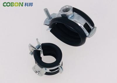 China Zinc Galvanized Rubber Lined Pipe Clamps Vertical Clamp 15mm - 90mm for sale