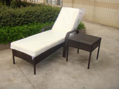 China Tampa poli ajustada do coxim da mobília do Rattan do Daybed exterior da sala de estar de Sun do lado da associação à venda