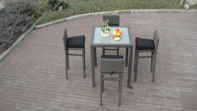 China Metal Frame Bistro / Pool Bar Set , Resin Wicker Patio Furniture for sale