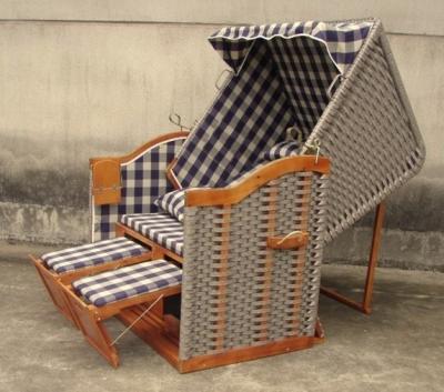 Κίνα Hand-Woven ξύλινα έδρα & Strandkorb παραλιών Roofed ψάθινα για την υπαίθρια λίμνη προς πώληση