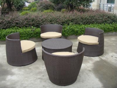 China Brown Resin Wicker Bullet Sofa Set , Steel Frame Obelisk Sofa Set for sale