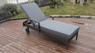 China Adjustable Rattan Sun Lounger , Patio / Garden / Beach Lounger for sale