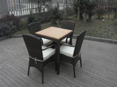 China Dark Brown Rattan Garden Dining Sets for sale