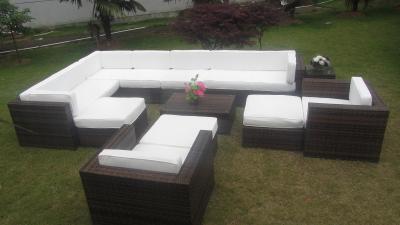 China Big Size Sectional Rattan Outdoor Sofa Set Garden Furniture With Comfortable Cushion for sale