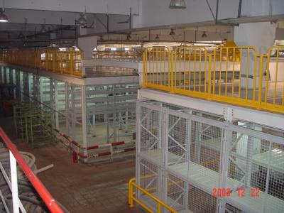 China Multi Tier Racking System Multilayer Shelf Racks With Staircase / Railing for sale