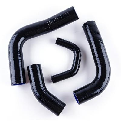 China UPPER SILICONE AND NYLON black coolant hose silicone radiator hose kit for Land Cruiser 80 series 3F for sale