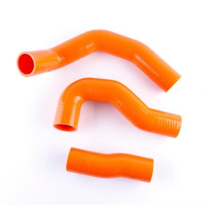 China UPPER SILICONE AND NYLON Orange Intercooler Turbo Silicone Boost Hose Kit For L200 Pajero 2.5 TD for sale