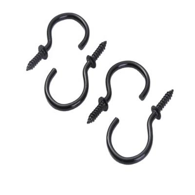 China Steel Lights Hanging  Antirust And Corrosion-resistant Ceiling black-plated zinc Cup Hooks Screw for sale