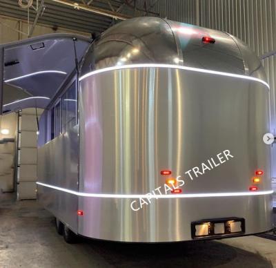 China Automatic production customized airstream food trailer for mobile pizza snack truck for sale