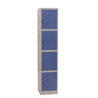 China Storage 4 Door Locker Office Furniture Filing Cabinet Living Quarters Wardrobe Storage Metal Steel Locker For Gym for sale