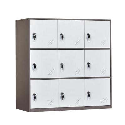 China Student Locker Office Locker 9 Door Locker Metal Storage Office Furniture Office Furniture Closet Dormitory School Dorm Cabinet for sale