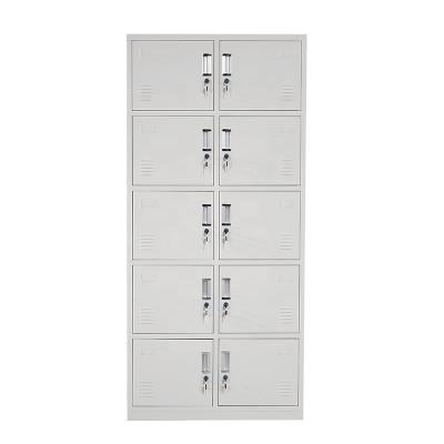 China Storage 10 Door Metal Wardrobe Filing Cabinet Pool Wardrobe Metal Steel Locker For Gym Office Furniture Iron Wardrobe for sale