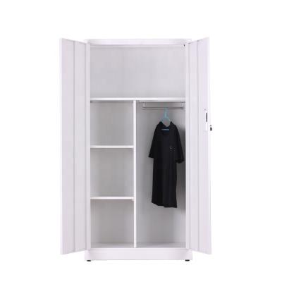 China White Color Metal Storage Closet Two Door Wardrobe Foldable Steel Folding Door Storage Cabinets for Dormitory for sale