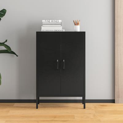 China Multifunctional Storage Cabinet (Other) Side Legs Adjustable Steel Black Cabinet for Home and Office Locker for sale