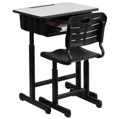 China School Furniture Modern Black Steel Metal Height Single Seat Adjustable Classroom Desks And Chairs for sale