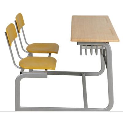 China Modern Durable Steel Desk And Chair School Metal Frame Combined Double Seat Student Classroom Furniture for sale