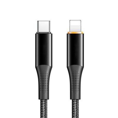 China Best PD Speed ​​Quality Guarantee Fast Charging 36w 20w Smart With Led For Iphone Cable Usb Nylon Braided Charging Cable for sale