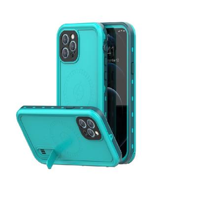 China For iphone 12 Pro Max Hot New Products Solid Color Shockproof Waterproof Tpu Waterproof Case With Holder For Iphone 12 for sale