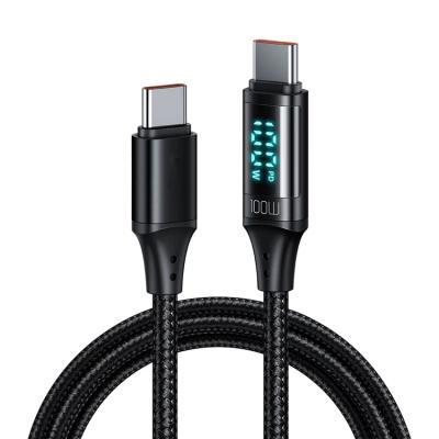 China With Hot-selling LED Digital Display 2022 Usb C To Usb C Cable Digital Led Type 100w 1.2m Charging Nylon Braided Cable Ast for sale