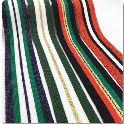 China Designer Elastic Cotton Jacquard Webbing Elastic Bands For Garment Accessories Shape Lines And Stripes Colorful Customized for sale