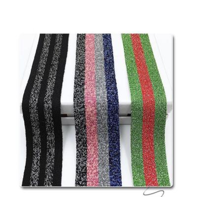 China Cotton Elastic Webbing Knitted Jacquard Custom Elastic Bands For Garment Accessories Factory Wholesale Stretch Striped Elastic Brand for sale