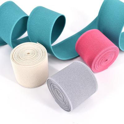 China Elastic color double-sided thickened elastic band pants tight waist wide flat rope factory price 4cm elastic hot sale webbing for sale