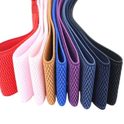 China Wholesale Household Elastic Colored Thickened Jacquard Polyester Elastic Band For Waist Pants Flat Elastic Rope Clothing Accessories for sale