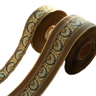 China Factory Wholesale 3.5CM High Tenacity Jacquard Curtain Webbing Fabric Accessories 6CM Quilting Lace Up Design Han Style Webbing for sale