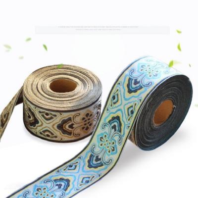 China 2021 hot sale 6CM single layer jacquard style webbing elastic ethnic clothing accessories for curtain and cloth tablecloth for sale