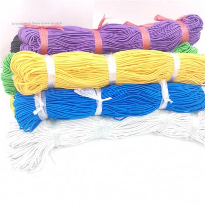 China Hot Selling Viable Stretch Amazon Earring Band Sewing Braided Bungee 5mm Rubber Green Round Rope Cotton Twine Elastic Cord Macrame Braided Bungee for sale