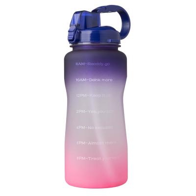 China Sports Water Bottle Half Gallon Water Bottle With Straw And Time Marker Large Capacity Sports Motivational Water Jug for sale