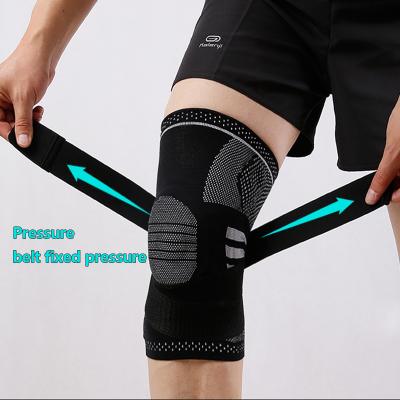 China Durable Outdoor Removable Non Slip Shock Absorbing Silicone Knee Pads Knee Brace With Strap Fitness Protectors for sale