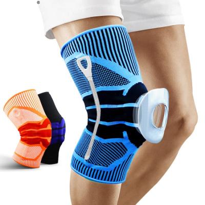 China Hot Selling Silicone Sports Knee Pads Spring Support Compression Nylon Knee Pads Durable Border To Protect The Knee for sale